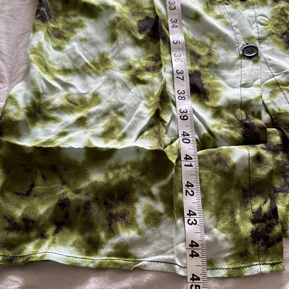 Green Coverup Long Sleeve collared shirt Swimsuit ButtonDown - Picture 9 of 12